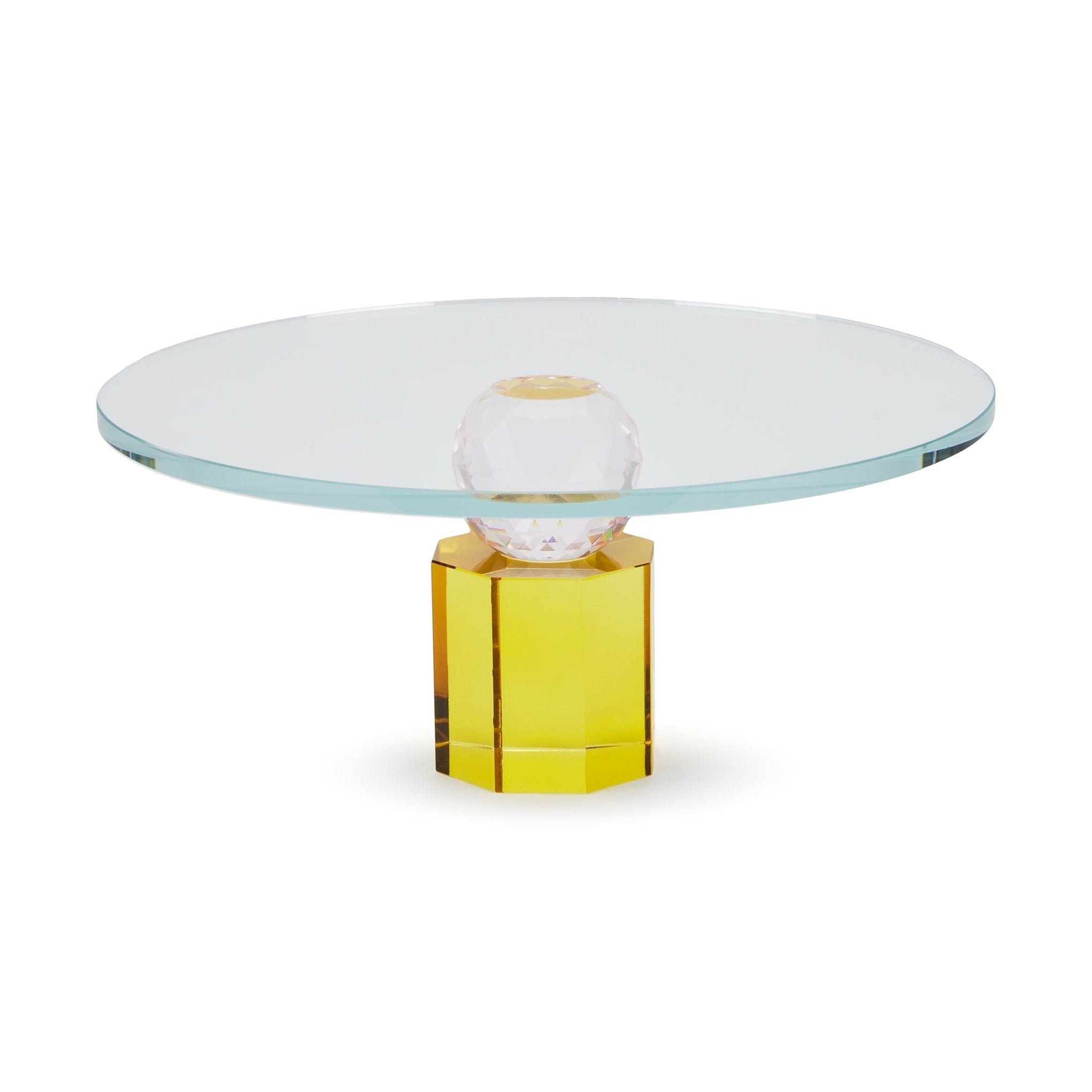 Faceted Crystal Glass Cake Stand – 4.8h x 11diam