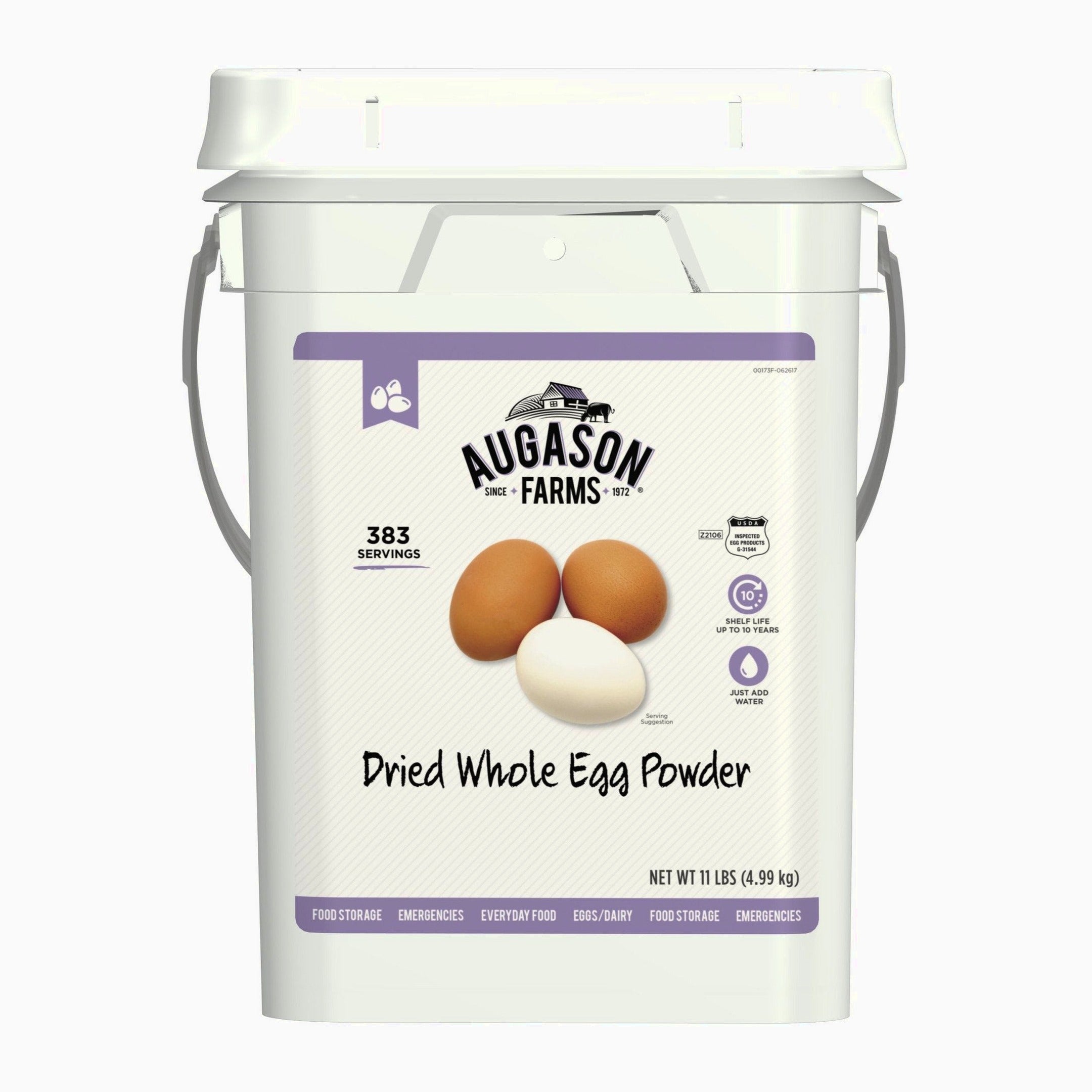 Augason Farms Dried Whole Egg Powder, 383 Servings, 11 lbs – Emergency Food Supply