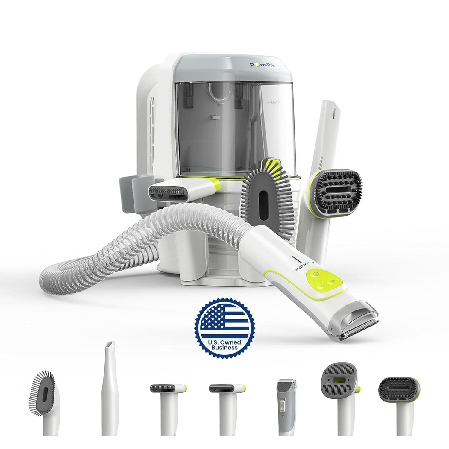 PAWSPIK Pet Grooming Vacuum Kit With 7 Tools, 6 Suction Levels And 2.2L Dust Bin – GroomingPro Rx