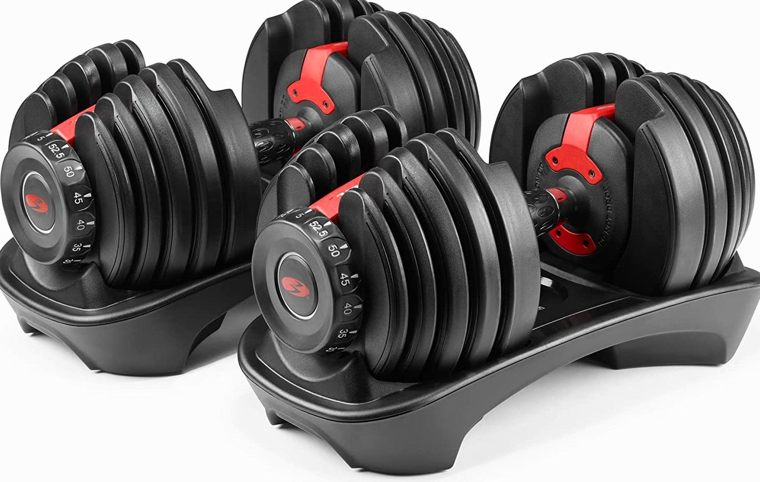 Bowflex SelectTech 552 Adjustable Dumbbells Pair, 5 To 52.5 Lbs – 552