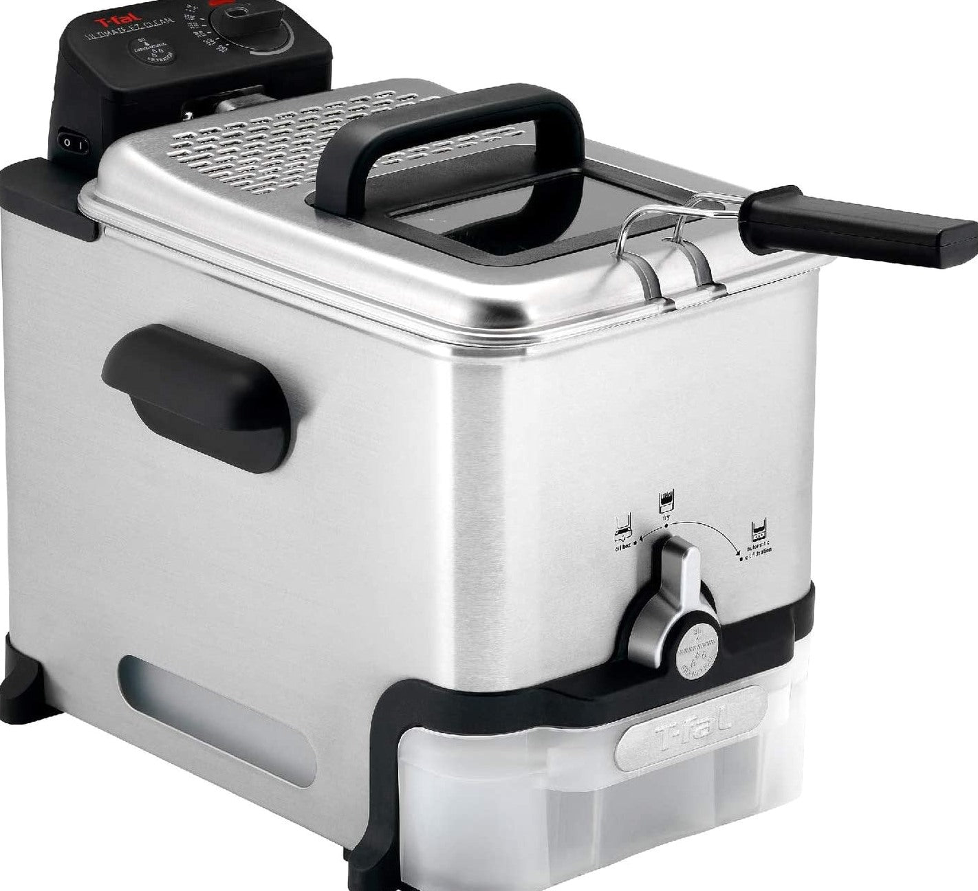 T-Fal Ultimate Steel Deep Fryer With Basket, 3.5 Liter Oil And 2.6 Pound Food Capacity – EZ Clean Pro