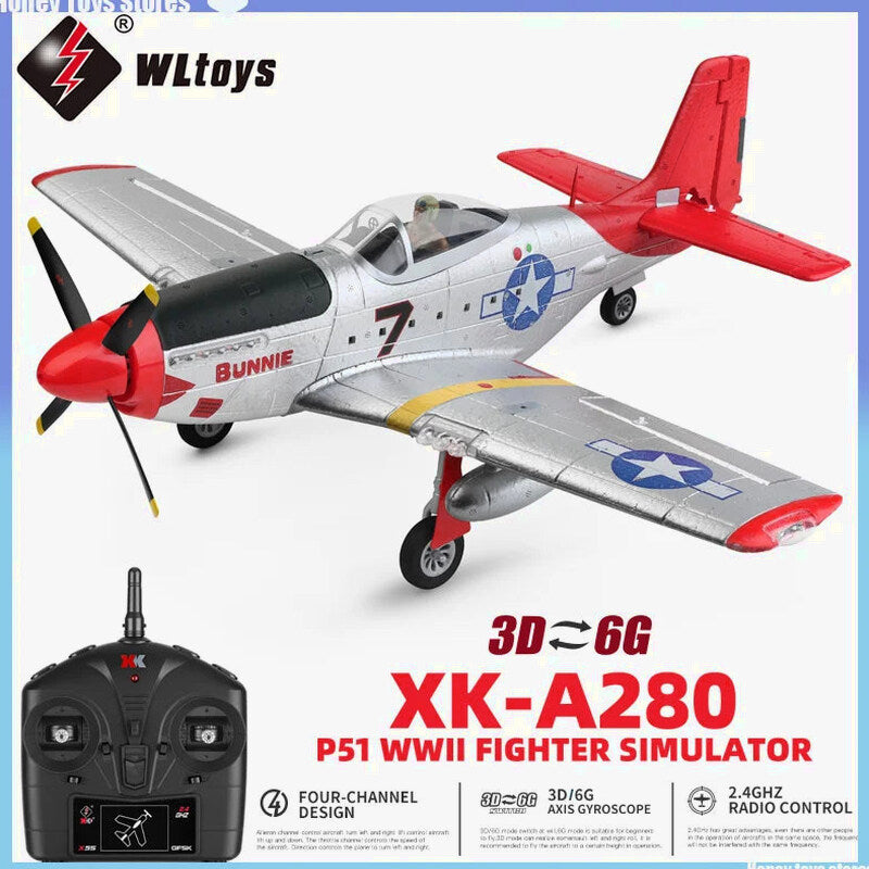 RC Plane 2.4G 4CH 3D6G P51 Fighter 56CM x 49CM – A280