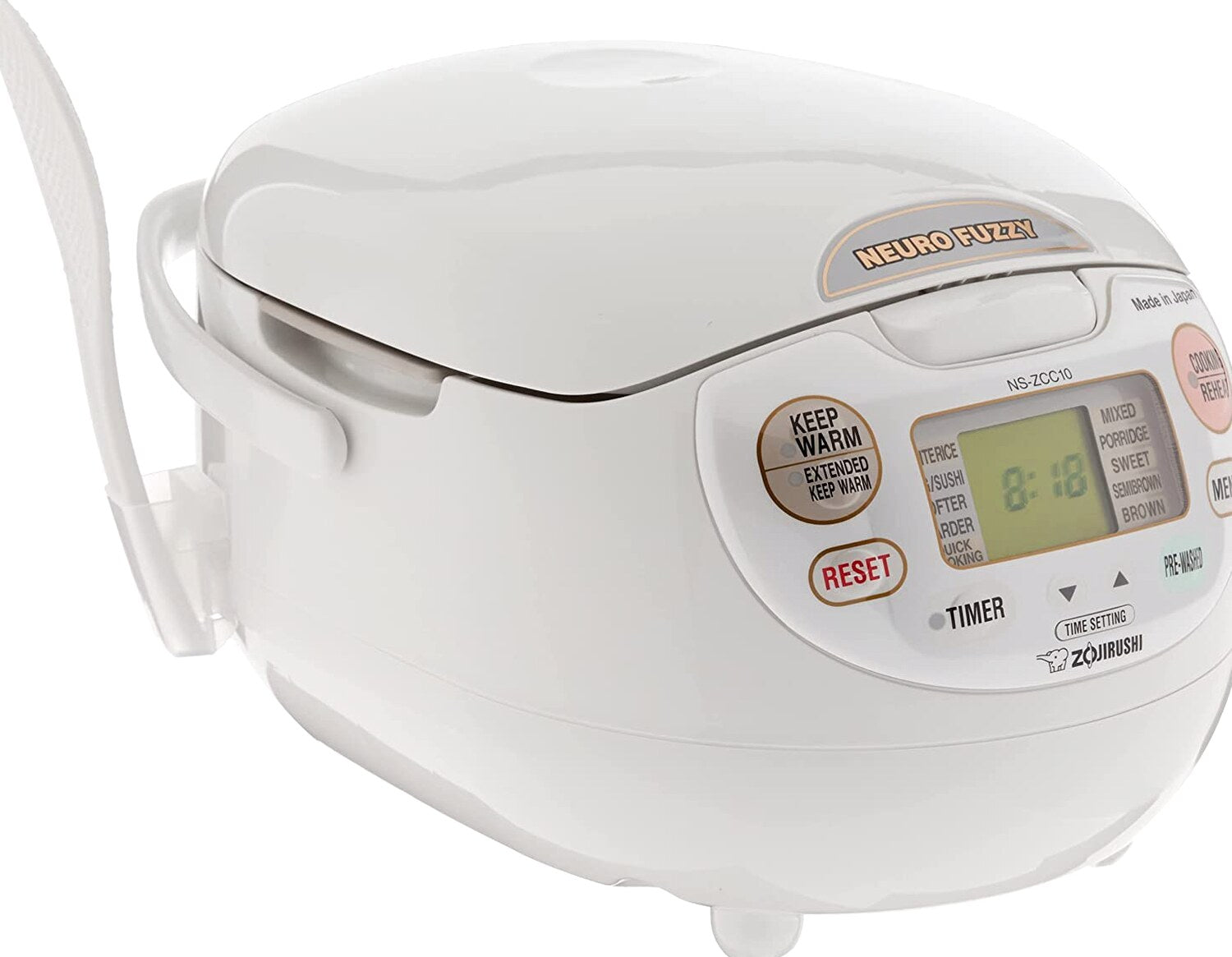 Zojirushi Made In Japan Neuro Fuzzy Rice Cooker And Warmer, 5.5-Cup, Premium White – NS-ZCC10