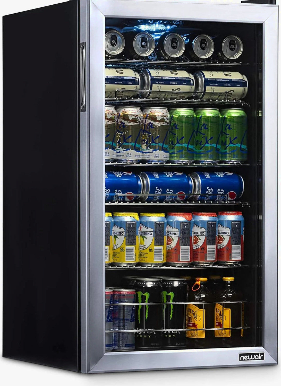 NewAir Beverage Refrigerator Cooler, 126 Cans, 3.4 Cubic Feet, Stainless Steel – AB-1200