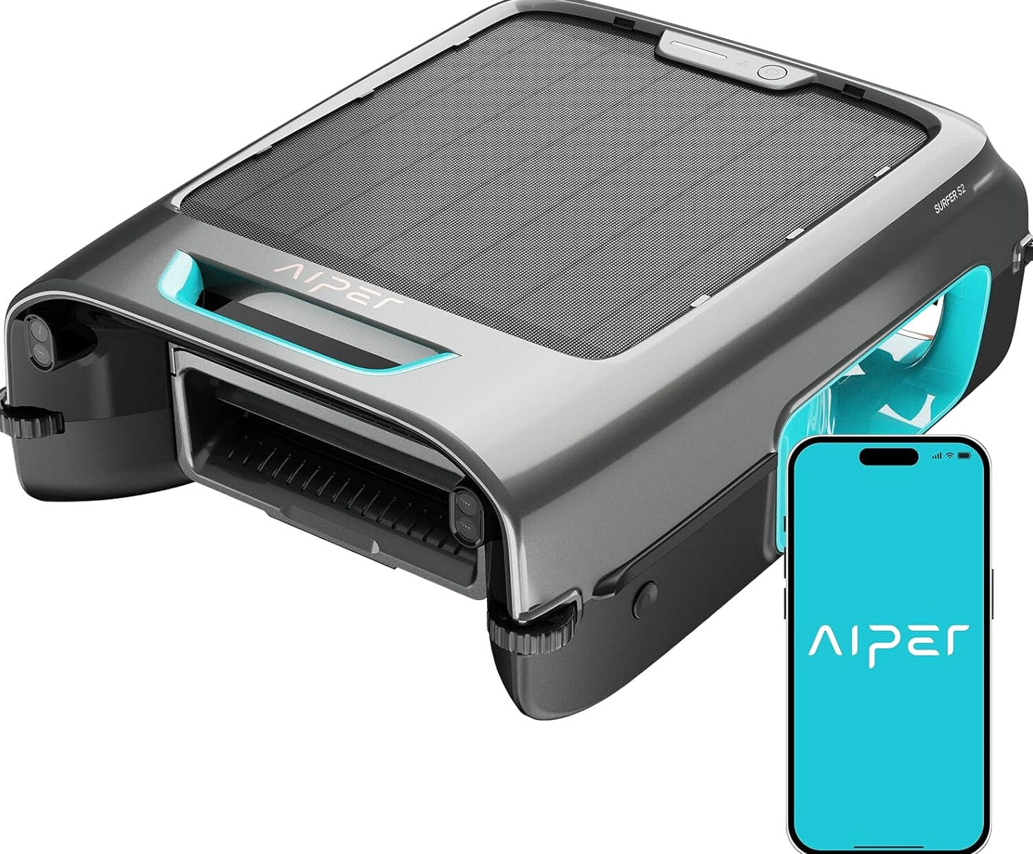 AIPER Solar Pool Skimmer, Gray, 4 Liters – Surfer S2