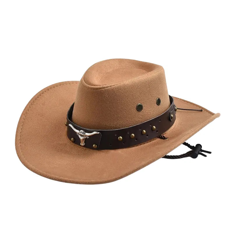 Bull Head Suede Cowboy Hat
