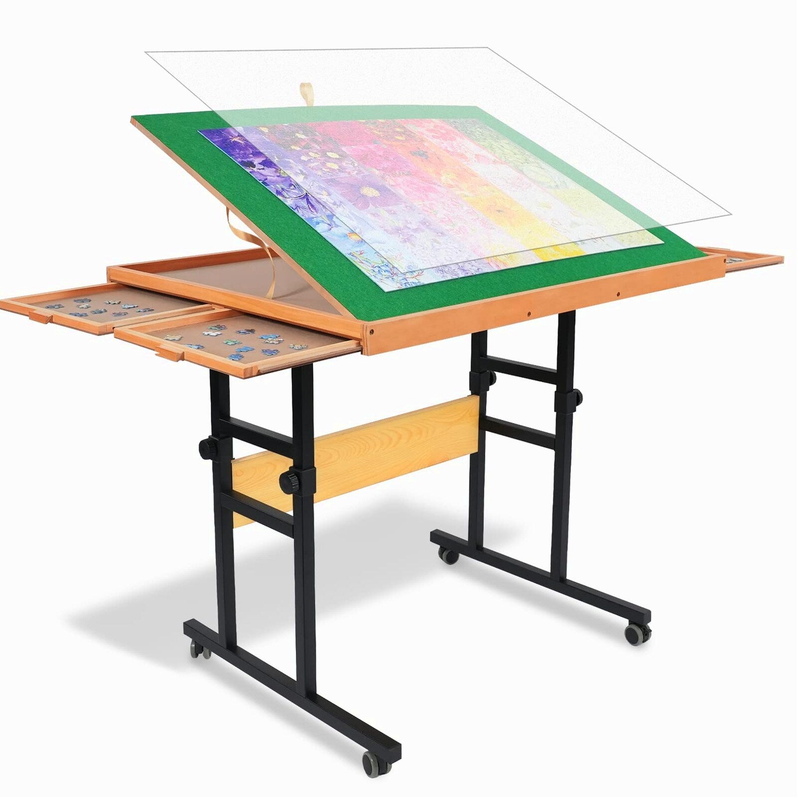 ALL4JIG Adjustable Tilting Puzzle Table With 4 Drawers And Cover – 3 Angles