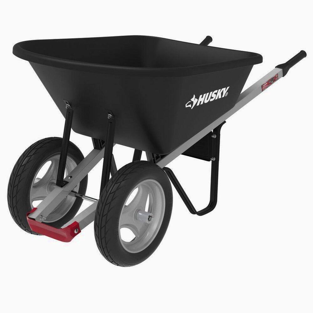 Husky Poly Dual Wheel Wheelbarrow 6 Cu. Ft. – Flat Free Tires