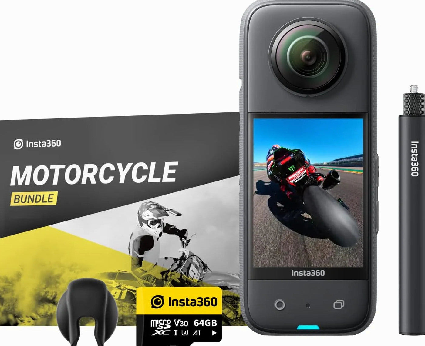 Insta360 X3 Motorcycle Kit Waterproof 360 Action Camera With 1/2″ 48MP Sensors – X3