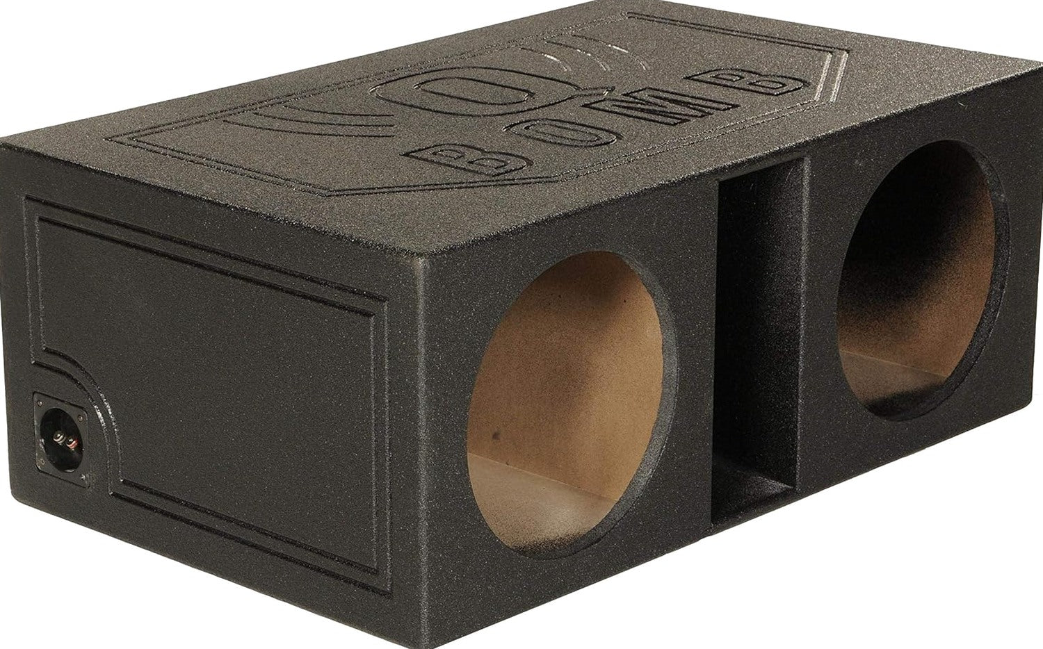 QPower Dual 12 inch Vented Subwoofer Box, Black Rhino Liner Finish – QBOMB12VL