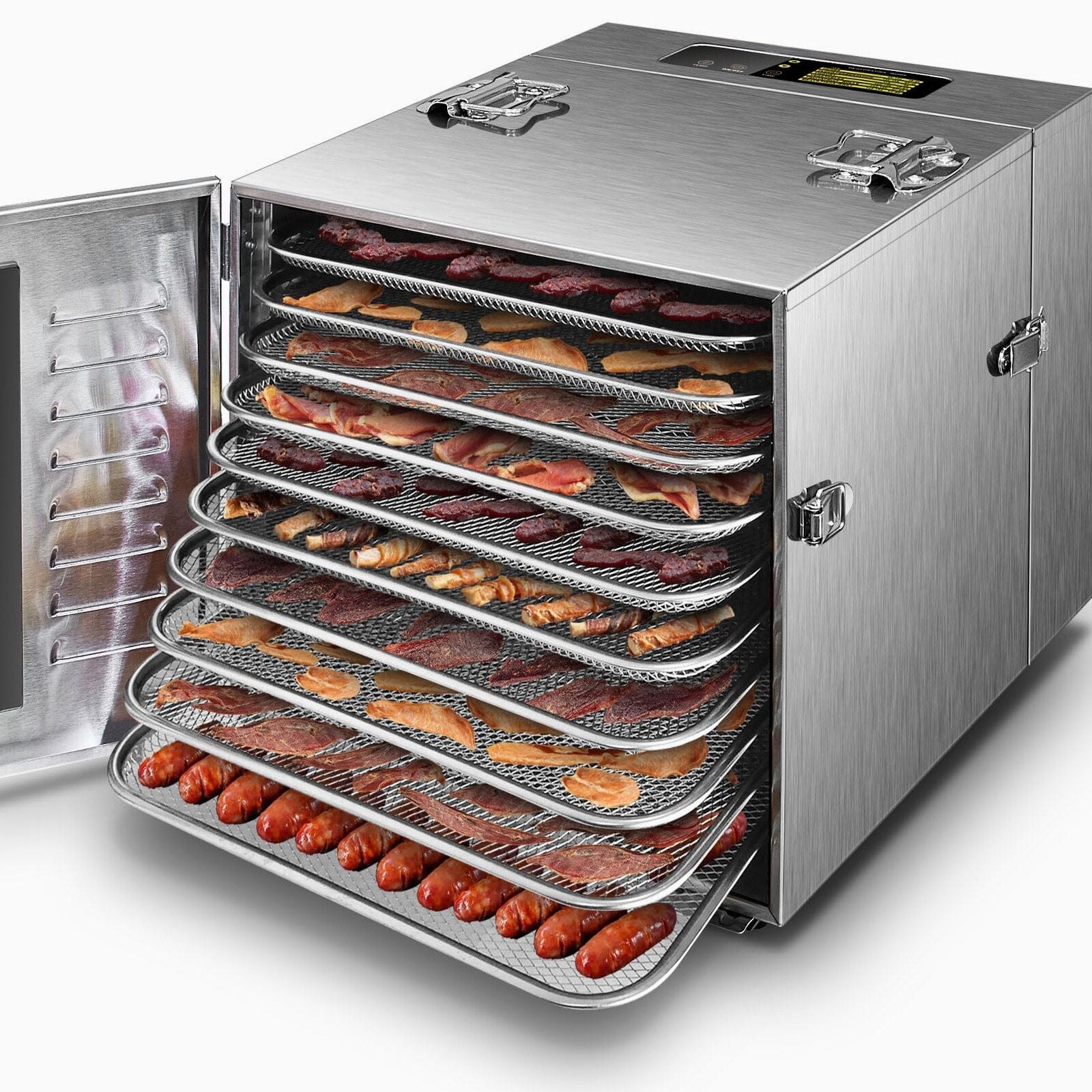 Septree Commercial Food Dehydrator With 10 Stainless Steel Trays – 15.6 x 15.6in