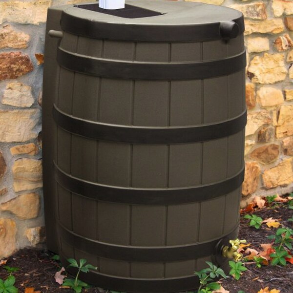 Good Ideas Rain Wizard 40 Gallon Rain Barrel With Darkened Ribs – Oak